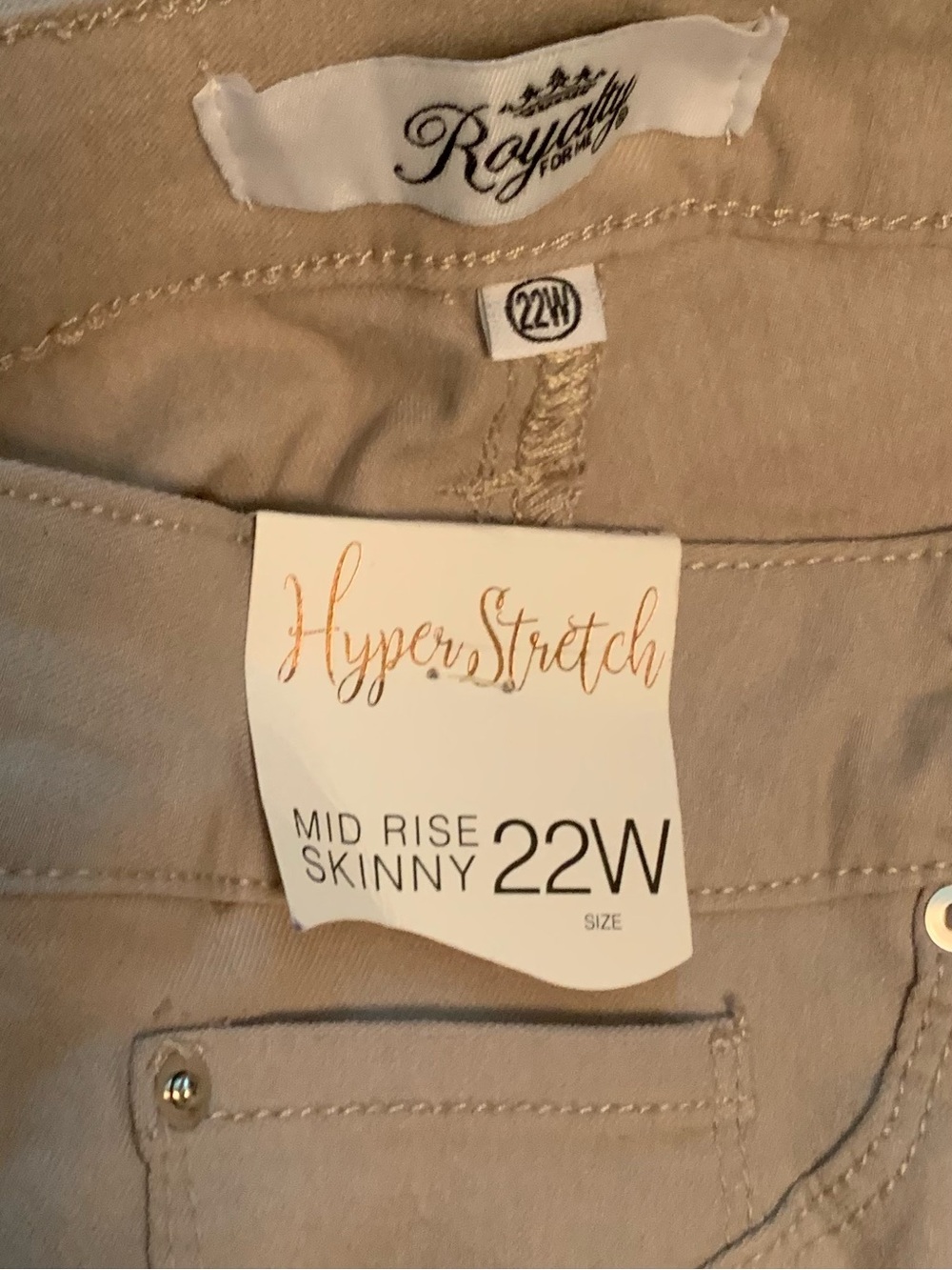 Royalty for Me Hyperstretch Khaki Tan 22W provide a slimming silhouette NWT - Picture 13 of 16